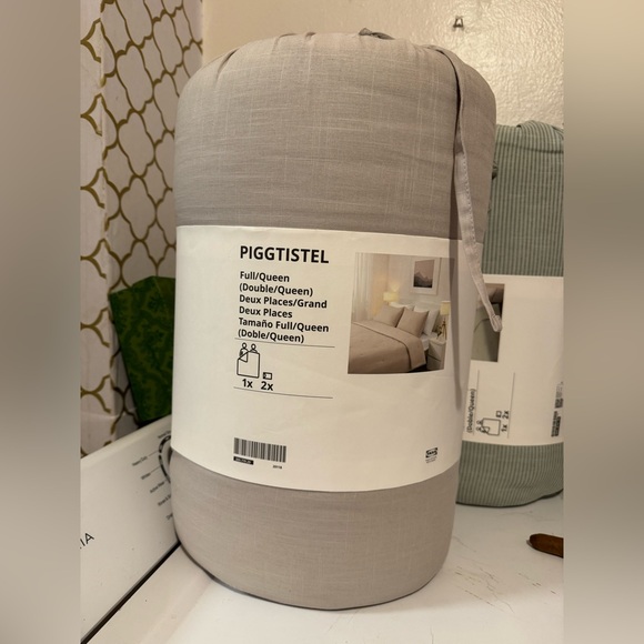 PIGGTISTELComforter set light gray Full/Queen